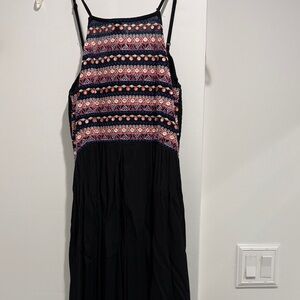 Black and Multicolor Women's Dress